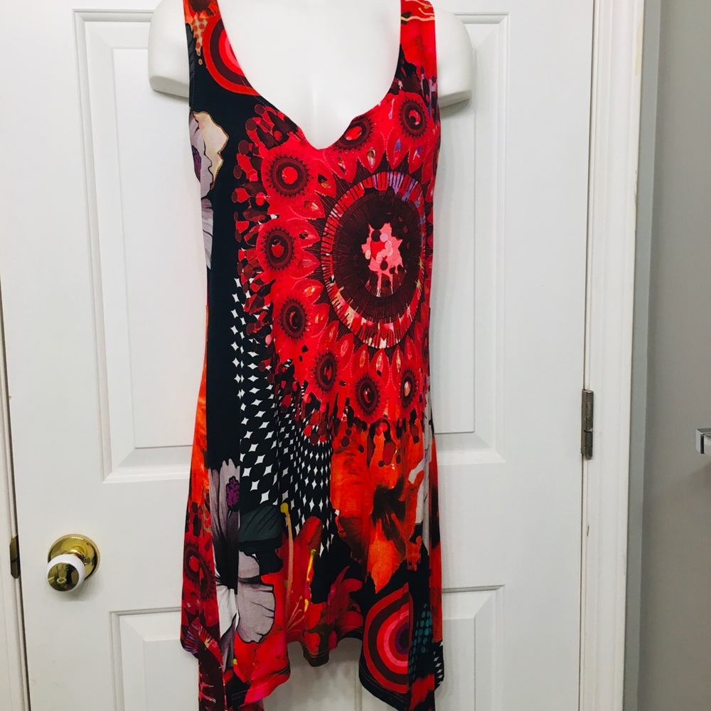 DESIGUAL - RED HANDKERCHIEF DRESS
